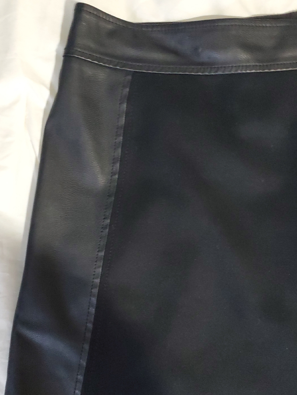 LOFT Black Faux Leather Skirt